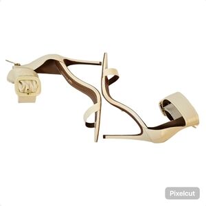 NWOT L'Intervalle white leather upper high heal sandals size 9 US